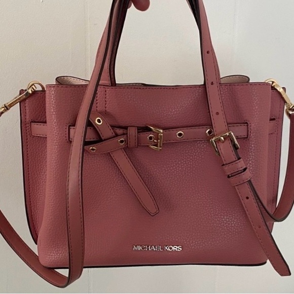 SOLD!Michael Kors Emilia Small Pebbled Leather Satchel Bag in Rose, Retails $498 - Picture 9 of 17